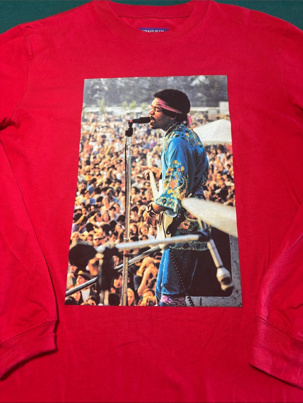 Hendrix x Shoe Palace 1969 Live Tour remembrance Red LS Tee , L , $23